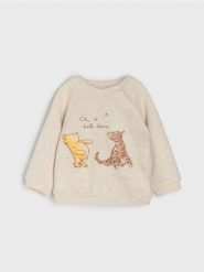 Bluza crewneck Winnie the Pooh - kremowy. Białe bluzy damskie Sinsay, l, bez wzorów, sportowe, bez ramiączek, bez kaptura. Za 17.99 zł.