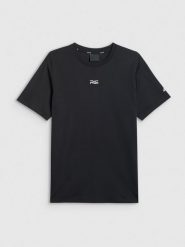 4F T-shirt regular z nadrukiem męski 4F x Robert Lewandowski - czarna XXL. Czarne t-shirty męskie 4F, l, bez wzorów, z bawełny, bez kołnierzyka, bez ramiączek. Za 99.99 zł.