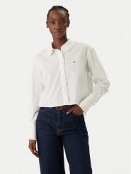 Tommy Jeans Koszula DW0DW22767 Biały Relaxed Fit. Białe koszule damskie Tommy Jeans, l, bez wzorów, z bawełny, bez kołnierzyka, bez ramiączek. Za 409.99 zł.