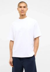 Męski T-Shirt Mustang Style Akron Bright White 1016499 2007. Białe t-shirty męskie Mustang, l, bez wzorów, bez kołnierzyka, bez ramiączek. Za 79.99 zł.