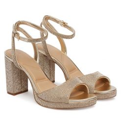 Sandały Aldo. Żółte kozaki damskie Aldo, bez wzorów, bez obcasa, na słupku, bez zapięcia. Za 509.99 zł.