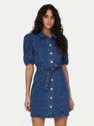 ONLY Sukienka jeansowa Vibbe 15304123 Niebieski Regular Fit. Niebieskie sukienki damskie ONLY, xs, bez wzorów, z bawełny, bez kołnierzyka, bez ramiączek. Za 209.99 zł.