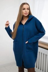 Bluza ocieplana rozpinana z dłuższym tyłem jeansowa. Bluzy damskie KESI, l, bez wzorów, z bawełny, bez ramiączek, z kapturem. Za 218.51 zł.