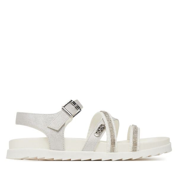 Sandały Liu Jo. Białe sandały damskie Liu Jo, bez wzorów, bez obcasa, na płaskiej podeszwie, bez zapięcia. Za 229.99 zł.