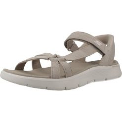 Sandały SKECHERS SLIP-INS GO WALK FLEX Brązowy. Brązowe sandały damskie Skechers, bez wzorów, z materiału, bez obcasa, bez zapięcia. Za 319.99 zł.