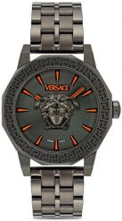 Zegarek Versace Zegarek Męski Versace VE9I00524 Srebrny (43 mm). Szare zegarki męskie Versace, bez wzorów, srebrne. Za 3,813.00 zł.
