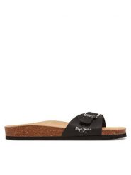 Pepe Jeans Klapki PLS90616 Czarny. Czarne klapki damskie Pepe Jeans, bez wzorów, z jeansu, bez obcasa, bez zapięcia. Za 179.99 zł.