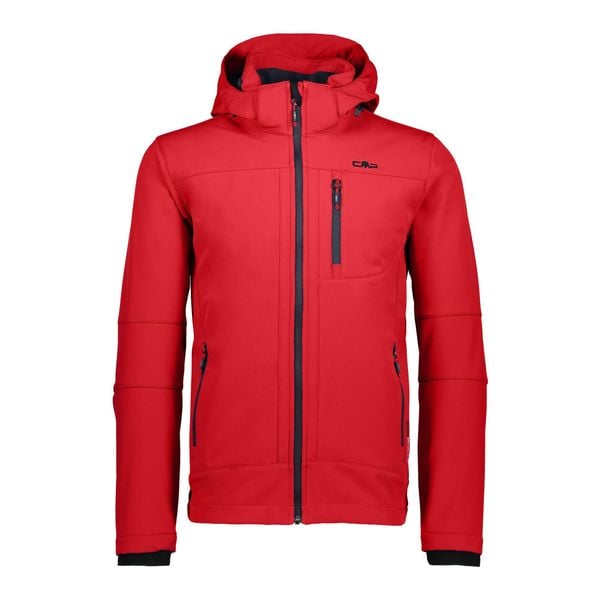 Kurtka męska turystyczna CMP 3A01787N. Czerwone kurtki męskie CMP, l, bez wzorów, z softshellu, z kapturem, trekkingowe. W wyprzedaży za 293.99 zł.