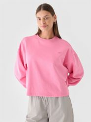4F Bluza dresowa nierozpinana bez kaptura damska - różowa XL. Czerwone bluzy damskie 4F, xl, bez wzorów, z bawełny, klasyczne, bez ramiączek, bez kaptura. W wyprzedaży za 59.99 zł.