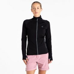 Bluza turystyczna damska Emerging Core Stretch. Czarne bluzy damskie Dare 2B, na zimę, l, bez wzorów, z tkaniny, sportowe, bez ramiączek, bez kaptura. W wyprzedaży za 99.99 zł.