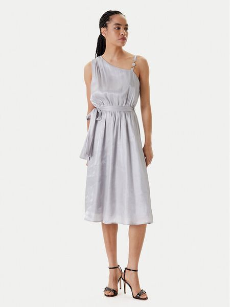 Fracomina Sukienka koktajlowa FQ25SD2009W797T4 Srebrny Regular Fit. Szare sukienki damskie Fracomina, s, bez wzorów, z syntetyku, wizytowe, bez kołnierzyka, bez ramiączek. Za 489.99 zł.