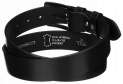 Pasek skórzany Peterson [DH] PTN PM-27 czarny. Czarne paski męskie Peterson, ze skóry, eleganckie. Za 41.99 zł.