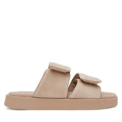 Klapki Inuikii. Brązowe klapki damskie Inuikii, bez wzorów, bez obcasa, bez zapięcia. Za 639.99 zł.