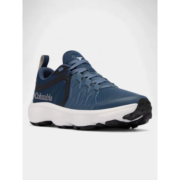 Buty turystyczne męskie Columbia Escape Thrive Titanium. Niebieskie buty zimowe męskie Columbia, bez wzorów, bez obcasa, bez zapięcia. Za 559.00 zł.