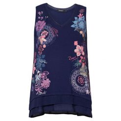 Desigual Koszulka damska TS Obi Navy 19SWTKBI 5000 (rozmiar S). Niebieskie bluzki damskie Desigual, s, bez wzorów, bez kołnierzyka, bez ramiączek. W wyprzedaży za 118.00 zł.