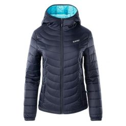 Pikowana Kurtka Damska Nahia. Niebieskie kurtki sportowe damskie Hi-tec, m, bez wzorów, z materiału, bez ramiączek, z kapturem, trekkingowe. Za 313.99 zł.