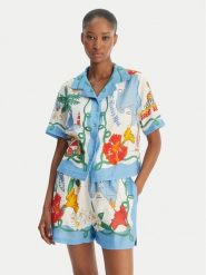 Seafolly Koszula Viva Vacation 55668-TO Błękitny Regular Fit. Niebieskie koszule damskie Seafolly, s, bez wzorów, ze lnu, bez kołnierzyka, bez ramiączek. Za 359.99 zł.