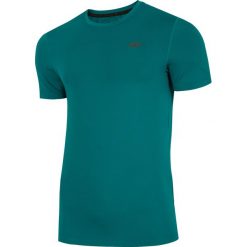 Koszulka treningowa męska TSMF300 - morska zieleń. Zielone t-shirty męskie 4F, m, bez wzorów, z dzianiny, bez kołnierzyka, bez ramiączek. W wyprzedaży za 39.99 zł.