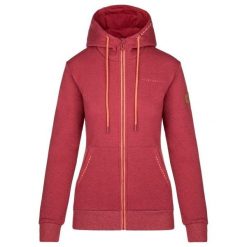 Damska bawełniana bluza z kapturem Kilpi Erry. Czerwone bluzy damskie Kilpi, na jesień, bez wzorów, z bawełny, bez ramiączek, z kapturem. Za 172.50 zł.