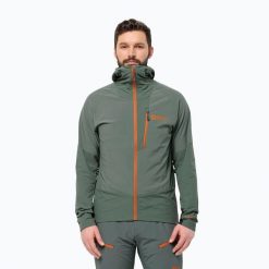 Kurtka softshell męska Jack Wolfskin Alpspitze Hoody. Zielone kurtki męskie Jack Wolfskin, m, bez wzorów, z softshellu, sportowe, bez kaptura. Za 629.99 zł.