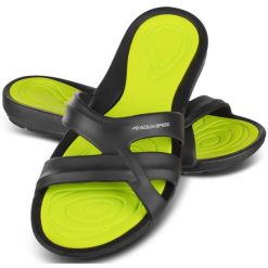 Klapki basenowe damskie PANAMA. Zielone klapki damskie Aqua-Speed, bez wzorów, sportowe, bez obcasa, bez zapięcia. Za 63.90 zł.