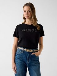 Guess T-Shirt 182375 Czarny Classic Fit. Czarne t-shirty damskie Guess, s, z aplikacjami, bez kołnierzyka, bez ramiączek. Za 154.99 zł.