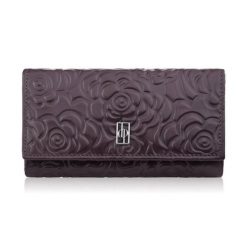 Duży portfel damski skórzany przestronny burgundowy w kwiaty Paolo Peruzzi AL-14-BGD. Czerwone portfele damskie Paolo Peruzzi, ze skóry. Za 89.00 zł.