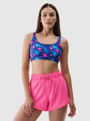 4F Spodenki plażowe damskie - fuksja XL. Czerwone szorty damskie 4F, bez wzorów, z elastanu, wakacyjne. W wyprzedaży za 39.99 zł.