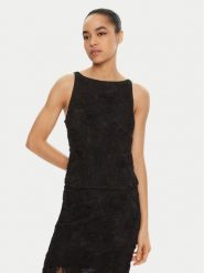 ROTATE Top 113614 Czarny Regular Fit. Czarne topy damskie ROTATE, bez wzorów, z syntetyku, bez kołnierzyka, bez ramiączek. Za 489.99 zł.