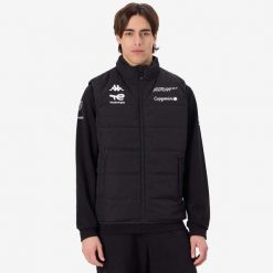 Kurtka puchowa bez rękawów Kappa Arafleso Peugeot Sport. Czarne kurtki sportowe męskie Kappa, m, bez wzorów, z puchu, bez kaptura. Za 495.50 zł.