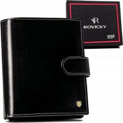 Rovicky Duży, skórzany portfel męski z systemem RFID - NoSize. Portfele męskie ROVICKY, bez wzorów. Za 202.86 zł.
