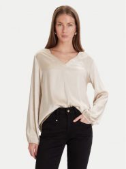 Maryley Bluzka 25IB824/18LA Beżowy Regular Fit. Brązowe bluzki damskie Maryley, l, bez wzorów, z wiskozy, bez kołnierzyka, bez ramiączek. Za 289.99 zł.