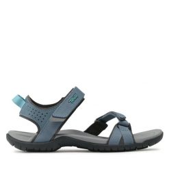Sandały Teva. Niebieskie sandały damskie Teva, bez wzorów, bez obcasa, bez zapięcia. Za 309.99 zł.