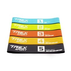 Tkaninowe taśmy oporowe 5 szt. Trex Sport Miniband 2,5–25 kg z torbą. Torby sportowe męskie TREX SPORT, bez wzorów, ze skóry. Za 45.00 zł.