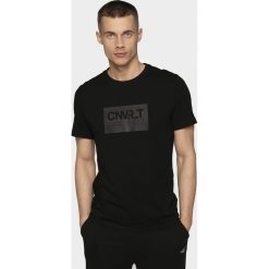 T-shirt męski TSM200 - głęboka czerń. T-shirty męskie 4F, m, bez wzorów, bez kołnierzyka, bez ramiączek. Za 49.99 zł.