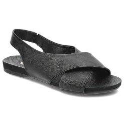 Czarne Sandały Armodo Płaskie Obuwie Damskie. Czarne sandały damskie Armodo, bez wzorów, ze skóry, bez obcasa, na obcasie, bez zapięcia. Za 289.00 zł.