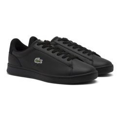 Buty męskie trampki sportowe Lacoste CARNABY SET. Czarne trampki męskie Lacoste, bez wzorów, z gumy, biznesowe, bez zapięcia. Za 378.00 zł.