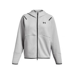Damska bluza z kapturem zapinana na zamek Under Armour Unstoppable Fleece. Szare bluzy damskie Under Armour, l, bez wzorów, z materiału, bez ramiączek, z kapturem. Za 510.70 zł.