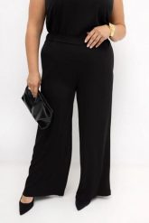 Czarne eleganckie spodnie damskie Elisa z prostą nogawką | PLUS SIZE OVERSIZE LATO. Czarne spodnie materiałowe damskie Moda Size Plus Iwanek, na lato, bez wzorów, z elastanu, biznesowe, plus size, długie. Za 239.90 zł.
