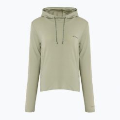 Bluza damska Columbia Sun Trek Hoodie. Zielone bluzy damskie Columbia, bez wzorów, sportowe, bez ramiączek, bez kaptura. Za 139.99 zł.
