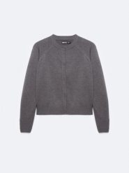 Kardigan damski bawełniany szary Karina 902. Szare kardigany damskie BIG STAR, l, bez wzorów, z bawełny, biznesowe, bez kołnierzyka. Za 159.99 zł.