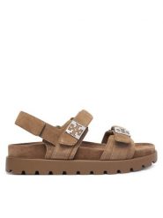 Tory Burch Sandały 180673 Beżowy. Brązowe sandały damskie Tory Burch, bez wzorów, ze skóry, bez obcasa, na płaskiej podeszwie, bez zapięcia. Za 1,644.00 zł.
