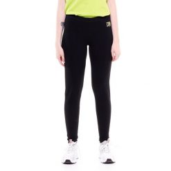 Legginsy damskie basic z małym logo. Czarne legginsy damskie LEONE 1947 APPAREL, bez wzorów. Za 63.11 zł.