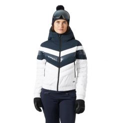 Damska kurtka narciarska Helly Hansen Imperial. Niebieskie kurtki sportowe damskie Helly Hansen, s, bez wzorów, z materiału, bez ramiączek, bez kaptura, narciarskie. Za 1,298.50 zł.