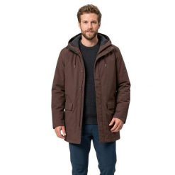 Kurtka turystyczna męska Vaude Coreway Parka. Brązowe parki męskie Vaude, na zimę, l, bez wzorów, z materiału, biznesowe, bez kołnierzyka, z kapturem. Za 915.04 zł.