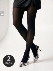 Rajstopy 50 DEN 2 pack - czarny. Czarne rajstopy i pończochy Sinsay, bez wzorów. Za 25.99 zł.