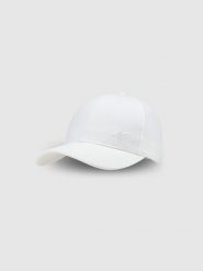 4F Czapka z daszkiem strapback uniseks - biała XS/S. Białe czapki damskie 4F, na lato, bez wzorów, z bawełny, sportowe. W wyprzedaży za 39.99 zł.