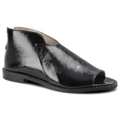 Czarne Sandały Lamanti Damskie Buty Na Lato. Czarne sandały damskie Dwunasty Shoes, z aplikacjami, ze skóry, bez obcasa, na obcasie, bez zapięcia. Za 269.00 zł.