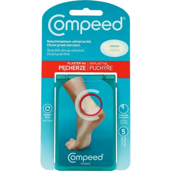 Plastry na pęcherze średnie Compeed. Buty zimowe męskie COMPEED, bez wzorów, bez obcasa, bez zapięcia. Za 25.99 zł.