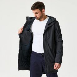 Ciepła długa kurtka żeglarska męska Decathlon 500. Czerwone kurtki męskie TRIBORD, na zimę, l, bez wzorów, z lycry, z kapturem. Za 349.99 zł.
